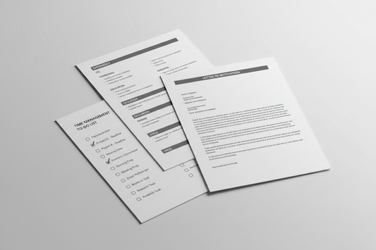 Créer une image d’un fichier pdf avec une superposition de cv, lettre de motivation et une to do list d’organisation de temp